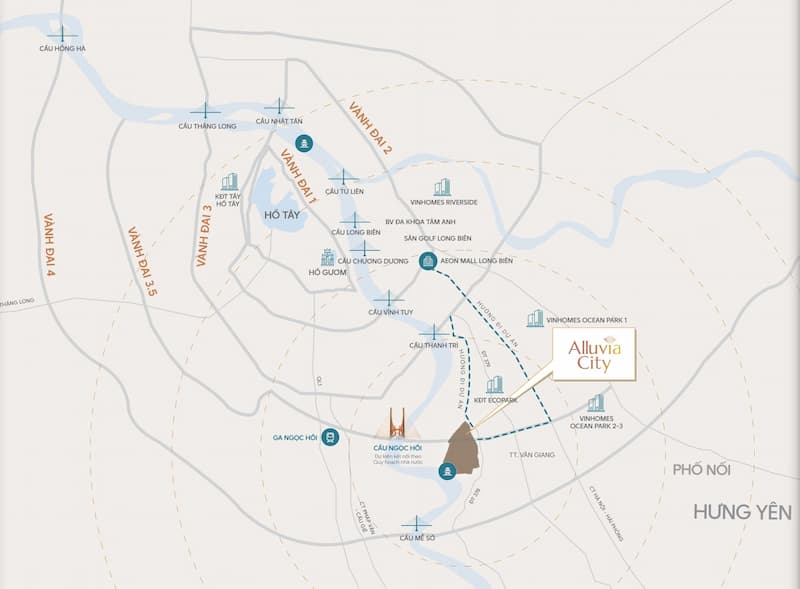 Vị trí dự án Alluvia City Xuân Cầu